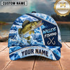 Maxcorners Fishing Ice Splash Glacier Crystal Pattern Fish Hooks Personalized Name Unisex Classic Cap