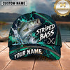 Maxcorners Fishing Teal Water Splash Honeycomb Grid Pattern Fish Hooks Personalized Name Unisex Classic Cap