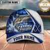 Maxcorners Fishing Fishing Net Pattern Night Forest Water Splash Fish Hooks Personalized Name Unisex Classic Cap