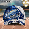 Maxcorners Fishing Fishing Net Pattern Night Forest Water Splash Fish Hooks Personalized Name Unisex Classic Cap