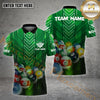 Maxcorners Billiard Rack Ball Technology Pattern Pattern Personalized Name, Team Name 3D Polo Shirt (4 Colors)