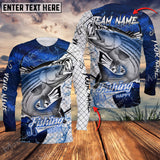 Maxcorner Striped Bass Blue Water Sport Jersey Style Personalized 3D Long Sleeve Shirt