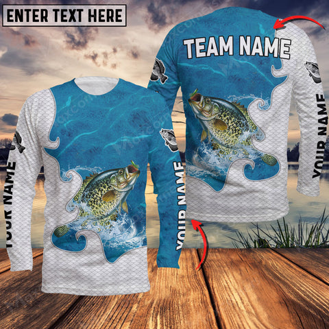 Maxcorne Crappie Fishing Blue Water Personalized 3D Long Sleeve Shirt