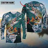 Maxcorne Pike Fishing Blue Wave  Personalized 3D Long Sleeve Shirt