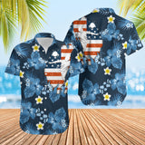 Maxcorner Volleyball USA Flag Hawaiian Shirt