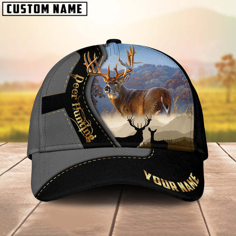 Maxcorners Deer Hunting Majestic Camouflage Multicolor Personalized Name 3D Cap