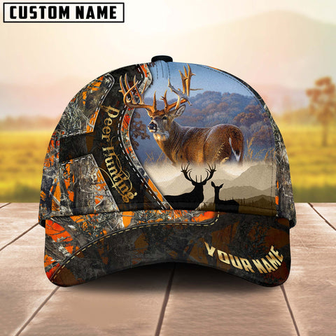 Maxcorners Deer Hunting Orange Camouflage Multicolor Personalized Name 3D Cap