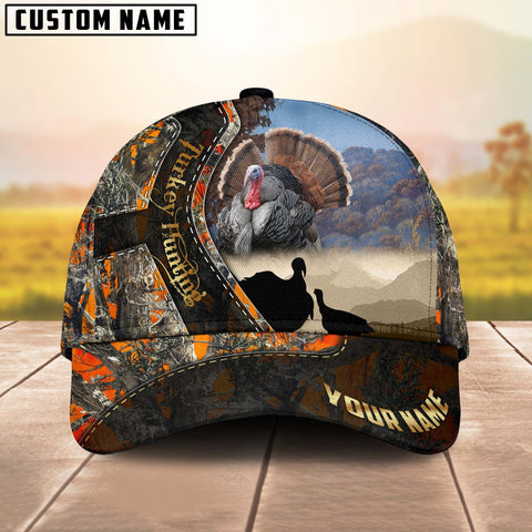 Maxcorners Turkey Hunting Orange Camouflage Multicolor Personalized Name 3D Cap