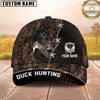Maxcorners Hunting Dog Duck Hunter Camo Personalized Name Unisex 3D Cap
