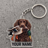 Maxcorners Boykin Spaniel Duck Hunting Personalized Name Ornament And Keychain Custom Gift For Hunters 2D Flat