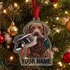 Maxcorners Chesapeake Bay Retriever Duck Hunting Personalized Name Ornament And Keychain Custom Gift For Hunters 2D Flat