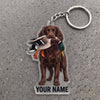 Maxcorners Boykin Spaniel Hunting Dog With Mallard Duck Personalized Name Ornament And Keychain Custom Gift For Hunters 2D Flat