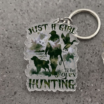 Maxcorners Hunting Girl Duck Hunting Dog Outdoor Personalized Ornament And Keychain Custom Gift For Hunters 2D Flat