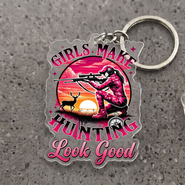 Maxcorners Girl Deer Hunting Pink Camo Female Hunter Hunting Look Good Ornament And Keychain Custom Gift For Hunters 2D Flat