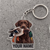 Maxcorners Chocolate Labrador Duck Hunting Personalized Name Ornament And Keychain Custom Gift For Hunters 2D Flat