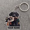 Maxcorners Black Labrador Duck Hunting Personalized Name Ornament And Keychain Custom Gift For Hunters 2D Flat