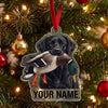 Maxcorners Black Labrador Duck Hunting Personalized Name Ornament And Keychain Custom Gift For Hunters 2D Flat