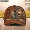 Maxcorners Dog Hunting Bird Hunter Pheasant In Mouth Cattails Camouflage Frame Personalized Name 3D Cap