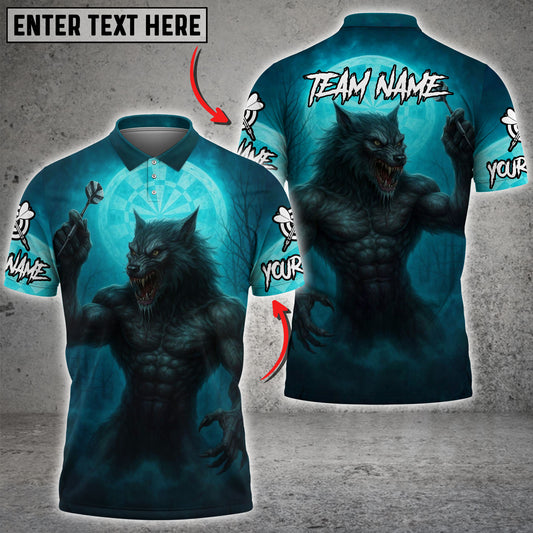 Maxcorners Darts Werewolf Moon Multicolor Options Personalized Name, Team Name 3D Shirt (4 Colors)