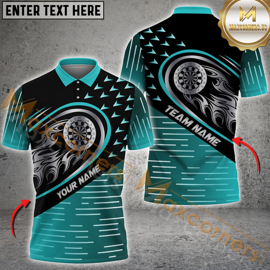 Maxcorners Darts Silver Flame Dartboard Multicolor Options Personalized Name, Team Name 3D Shirt (4 Colors)