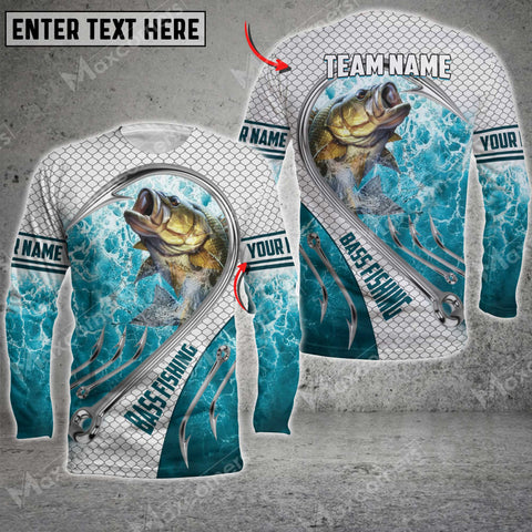 Maxcorner Large Mouth Bass Fishing Water Personalized 3D Long Sleeve Shirt