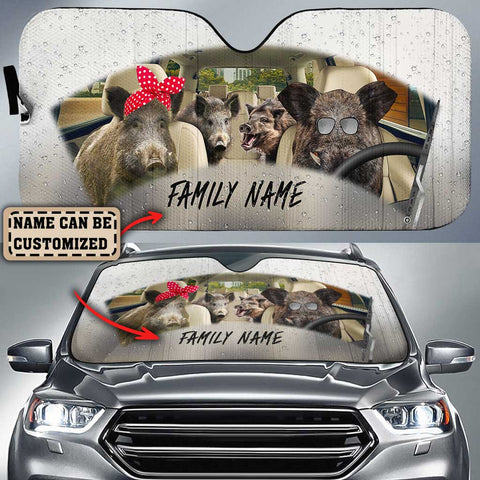 Maxcorners Boar On The Rain All Over Printed 3D Personalized Sun Shade