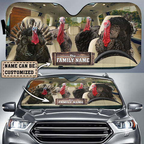 Maxcorners Turkey Drive Custom Name All Over Printed 3D Car Sun Shade