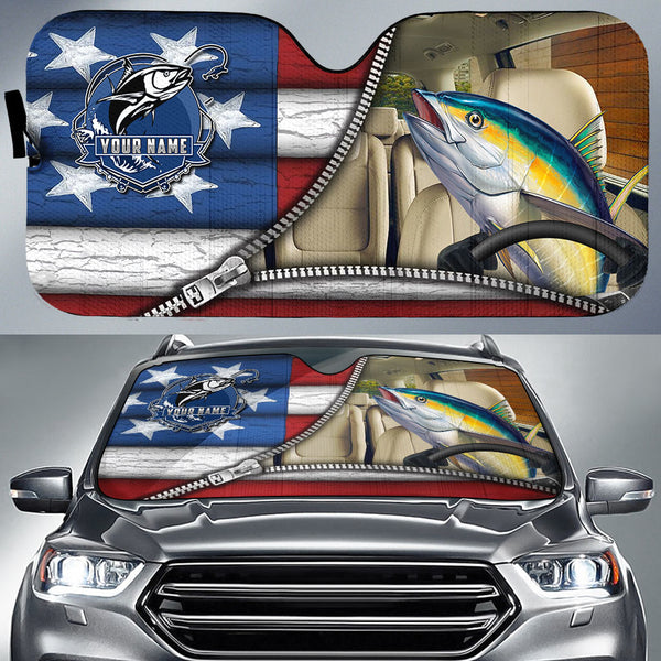 Maxcorners Tuna Fishing United States Zipper All Over Printed Custom Name 3D Sun Shade