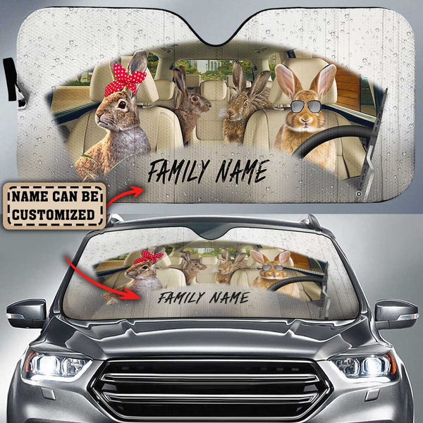 Maxcorners Rabbit On The Rain All Over Printed 3D Personalized Sun Shade