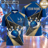 Maxcorners Bowling Bowling Ball Strike Crashing Pins Gold Accent Swoosh Lines Carbon Fiber Pattern Multi Options Personalized Name, Team Name Unisex 3D Shirt (4 Colors)