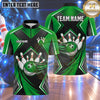 Maxcorners Bowling Bowling Ball Fast Speed Motion Trail Crashing Pins Carbon Fiber Geometric Panel Multi Options Personalized Name, Team Name Unisex 3D Shirt (4 Colors)