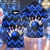 Maxcorners Bowling Chevron Zigzag Pattern Bowling Ball Crashing Pins Carbon Fiber Texture Multi Options Personalized Name, Team Name Unisex 3D Shirt (4 Colors)