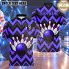 Maxcorners Bowling Chevron Zigzag Pattern Bowling Ball Crashing Pins Carbon Fiber Texture Multi Options Personalized Name, Team Name Unisex 3D Shirt (4 Colors)