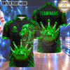 Maxcorners Bowling Fierce Roaring Lion Head Damask Pattern Frame Bowling Ball Strike Crashing Pins Multi Options Personalized Name, Team Name Unisex 3D Shirt (5 Colors)