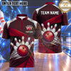 Maxcorners Bowling Fast Speed Motion Trail Bowling Ball Strike Crashing Pins Carbon Fiber Texture Multi Options Personalized Name, Team Name Unisex 3D Shirt (4 Colors)