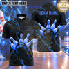 Maxcorners Bowling Marble Texture Crack Electric Lightning Shockwave Bowling Ball Strike Crashing Pins Multi Options Personalized Name, Team Name Unisex 3D Shirt (5 Colors)