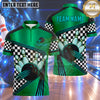 Maxcorners Bowling Racing Checkered Flag Grid Motion Lines Fast Speed Bowling Ball Strike Crashing Pins Multi Options Personalized Name, Team Name Unisex 3D Shirt (5 Colors)