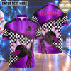 Maxcorners Bowling Racing Checkered Flag Grid Motion Lines Fast Speed Bowling Ball Strike Crashing Pins Multi Options Personalized Name, Team Name Unisex 3D Shirt (5 Colors)