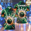 Maxcorners Bowling Inferno Flames Electric Lightning Shattered Crystal Rocks Bowling Ball Strike Crashing Pins Multi Options Personalized Name, Team Name Unisex 3D Shirt (4 Colors)