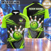 Maxcorners Bowling Bowling Ball Strike Crashing Pins Geometric Motion Swoosh Carbon Fiber Pattern Multi Options Personalized Name, Team Name Unisex 3D Shirt (4 Colors)