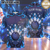 Maxcorners Bowling Tribal Swirl Flames Stars Pattern Frame Bowling Ball Strike Crashing Pins Multi Options Personalized Name, Team Name Unisex 3D Shirt (4 Colors)
