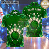 Maxcorners Bowling Tribal Swirl Flames Stars Pattern Frame Bowling Ball Strike Crashing Pins Multi Options Personalized Name, Team Name Unisex 3D Shirt (4 Colors)