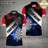 Maxcorners Darts USA Flag Darts Pattern Dartboard Personalized Name 3D Shirt