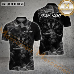 Maxcorners Darts Bullseye Smoke Personalized Name, Team Name 3D Shirt