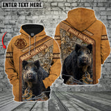 Maxcorners Boar Hunting Leather Pattern Custom Name Shirt 3D All Over Printed Clothes