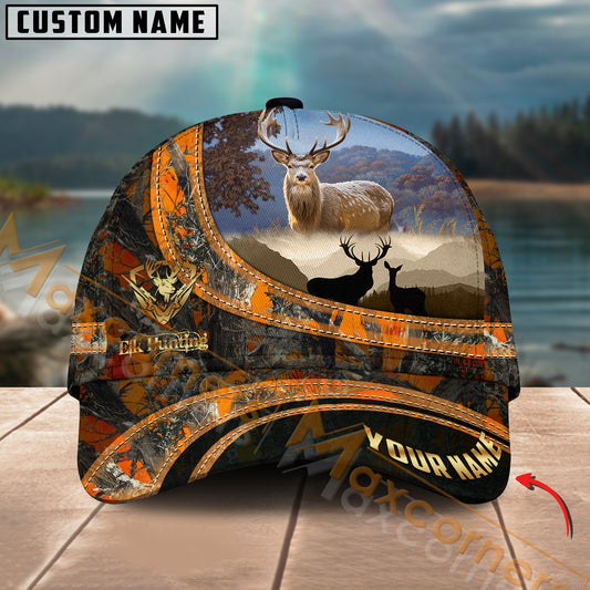 Maxcorners Hunting Elk Basic Multicolor Personalized Name 3D Cap (2 colors)