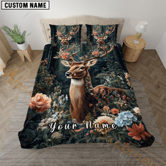 Maxcorners Elegant Deer Garden Bedding Set 3D Print Custom Name