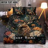 Maxcorners Royal Deer Bloom Bedding Set 3D Print Custom Name