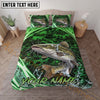 Maxcorners Fishing Green Honeycomb Personalized Name Unisex 3D Bedding Set