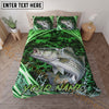 Maxcorners Fishing Green Honeycomb Personalized Name Unisex 3D Bedding Set